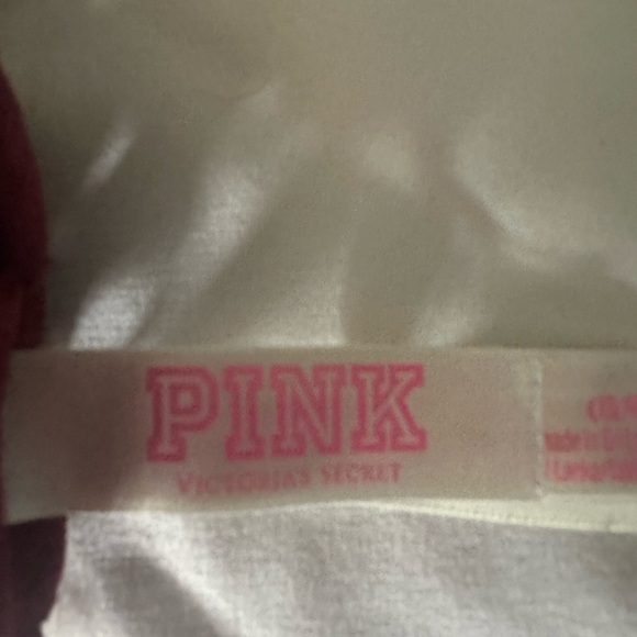 PINK Victoria's Secret Lace Bralette in Deep Red push up with underwire Large - Picture 4 of 7